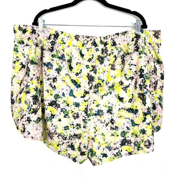 NWOT Old Navy Active StretchTech Running Shorts Lined Yellow Floral 3X ly - Picture 4 of 5